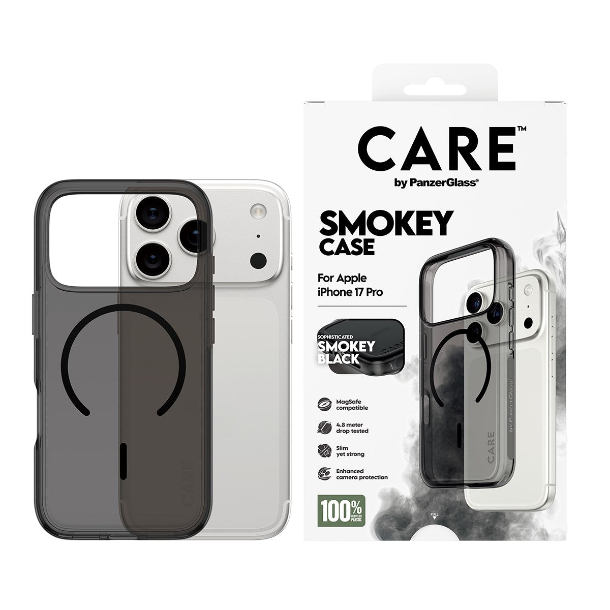 CARE by PanzerGlass® Urban Explorer Case Smokey m. Sort MagSafe iPhone 17 Pro